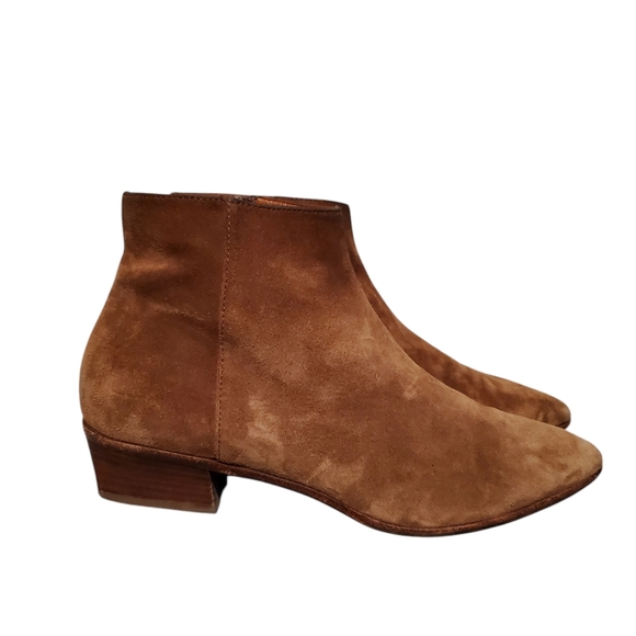 Aquatalia Brown Leather Zip-Up Ankle Booties Boots Women's Size 8, Made In Italy - Picture 4 of 13